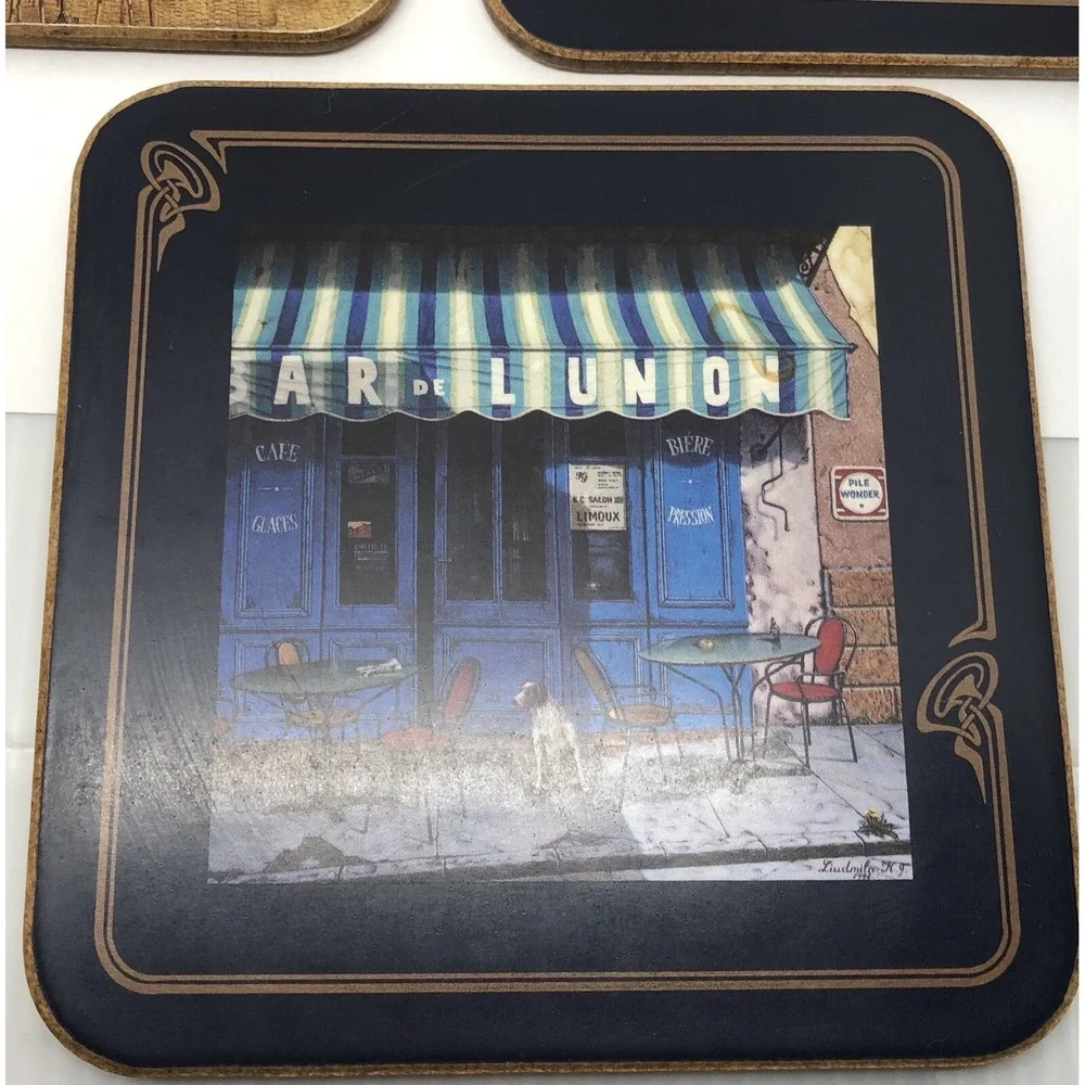 8 Vintage‎ French Landmarks Coasters Pimpernel Made In England